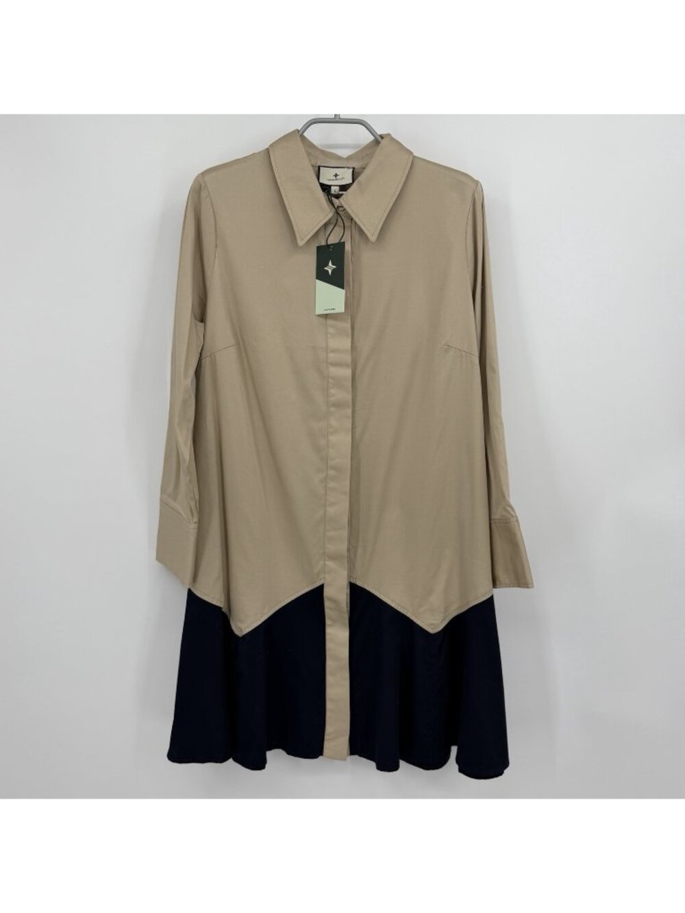 Tuckernuck Sand Roux Mini Long Sleeve Shift Shirt Dress size L Large NWT **